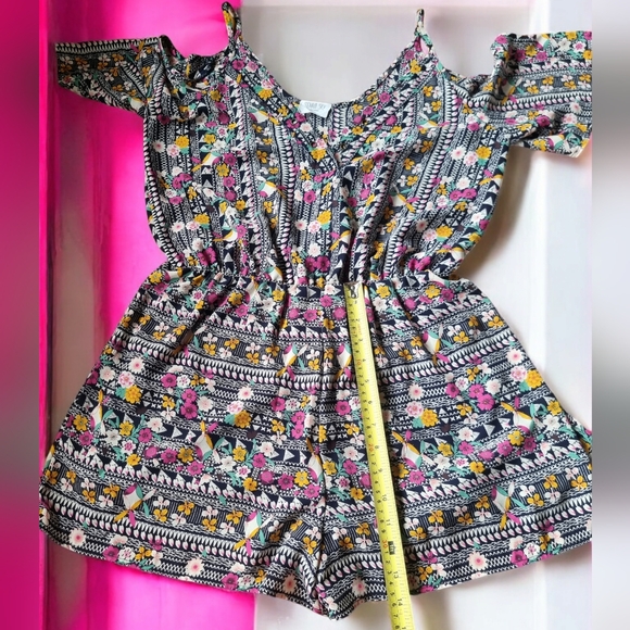 Sienna Sky Cold Shoulder V Neck Floral Romper - Picture 8 of 12